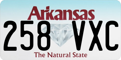 AR license plate 258VXC