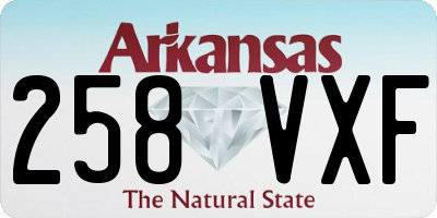 AR license plate 258VXF