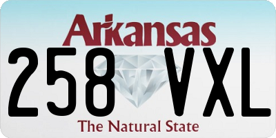 AR license plate 258VXL
