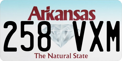 AR license plate 258VXM