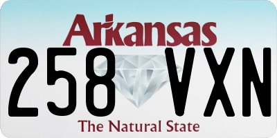 AR license plate 258VXN