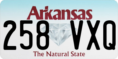 AR license plate 258VXQ