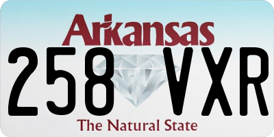 AR license plate 258VXR