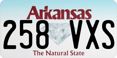 AR license plate 258VXS