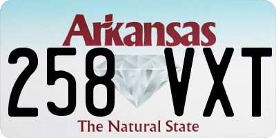 AR license plate 258VXT
