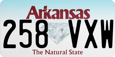 AR license plate 258VXW