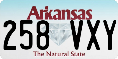 AR license plate 258VXY
