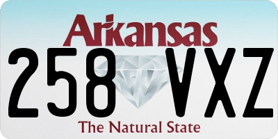 AR license plate 258VXZ