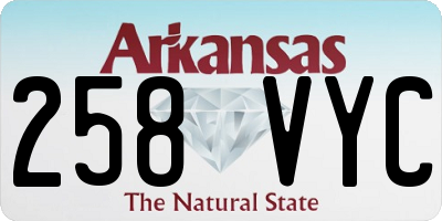 AR license plate 258VYC