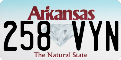 AR license plate 258VYN