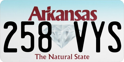 AR license plate 258VYS