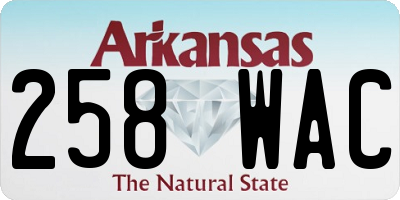 AR license plate 258WAC