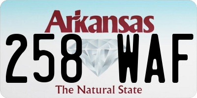 AR license plate 258WAF