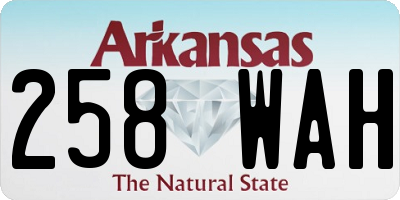 AR license plate 258WAH