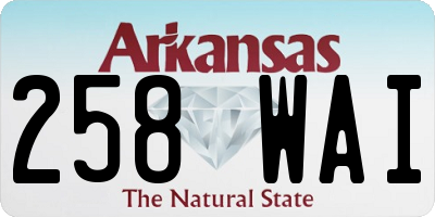 AR license plate 258WAI