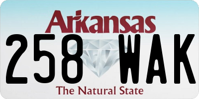 AR license plate 258WAK