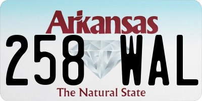 AR license plate 258WAL