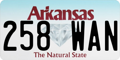AR license plate 258WAN