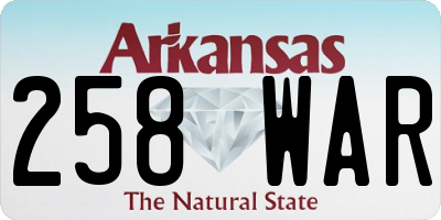 AR license plate 258WAR