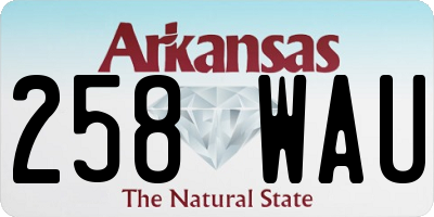 AR license plate 258WAU