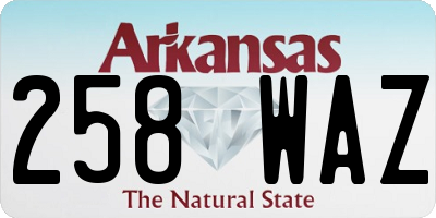 AR license plate 258WAZ