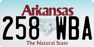 AR license plate 258WBA