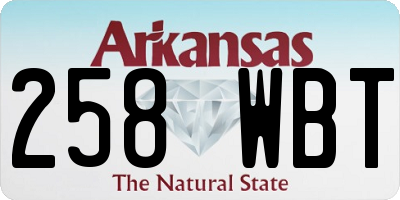 AR license plate 258WBT