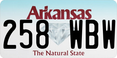 AR license plate 258WBW