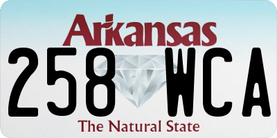 AR license plate 258WCA