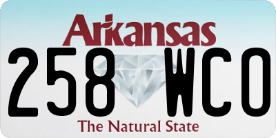 AR license plate 258WCO