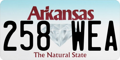 AR license plate 258WEA