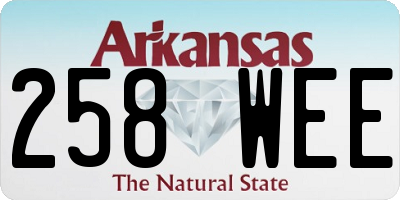 AR license plate 258WEE
