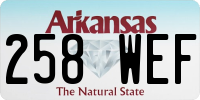 AR license plate 258WEF