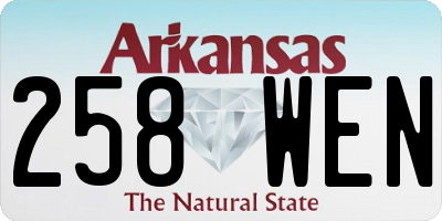 AR license plate 258WEN