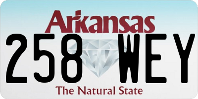 AR license plate 258WEY