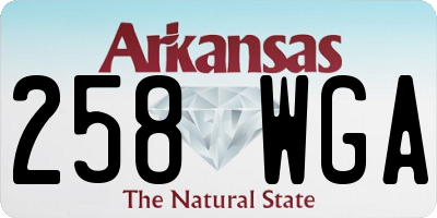 AR license plate 258WGA