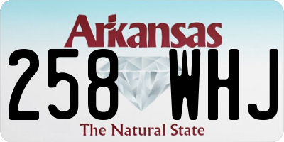 AR license plate 258WHJ