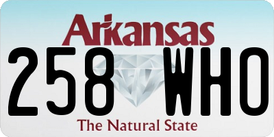 AR license plate 258WHO