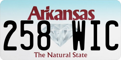 AR license plate 258WIC