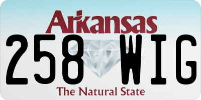 AR license plate 258WIG