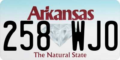 AR license plate 258WJO