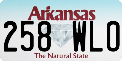 AR license plate 258WLO
