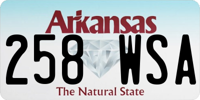 AR license plate 258WSA