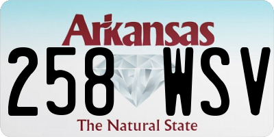 AR license plate 258WSV