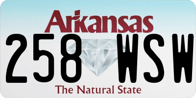 AR license plate 258WSW