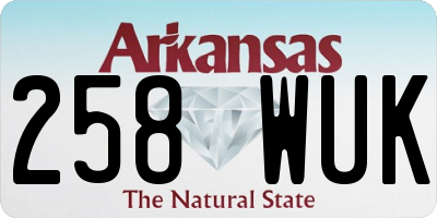AR license plate 258WUK