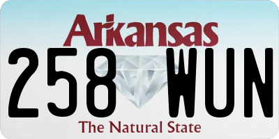 AR license plate 258WUN