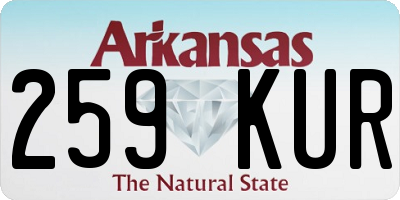 AR license plate 259KUR