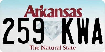 AR license plate 259KWA