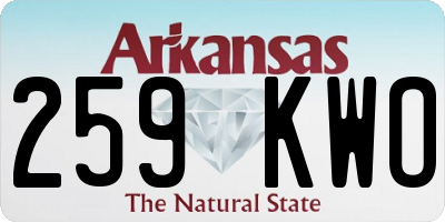 AR license plate 259KWO